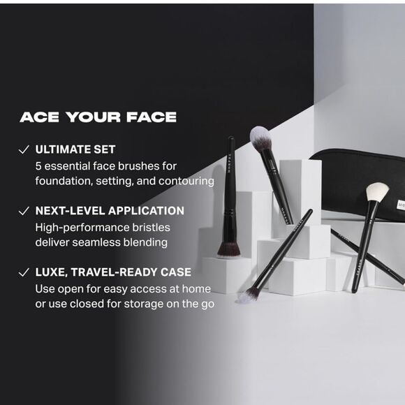 Morphe Face The Beat 5-PC Brush Collection & Bag - Picture 3 of 11